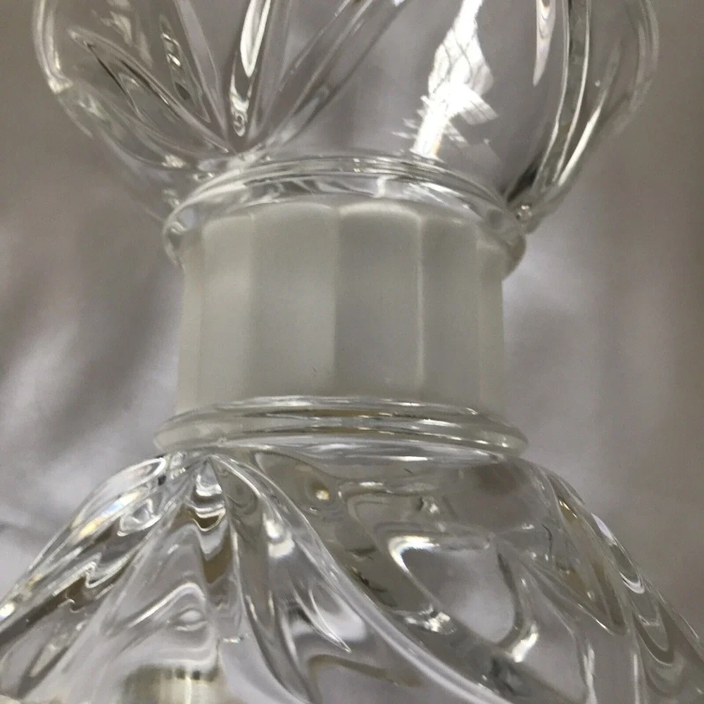 Gorham Marquette Crystal Reversible Candle Holder Frosted‎ Center